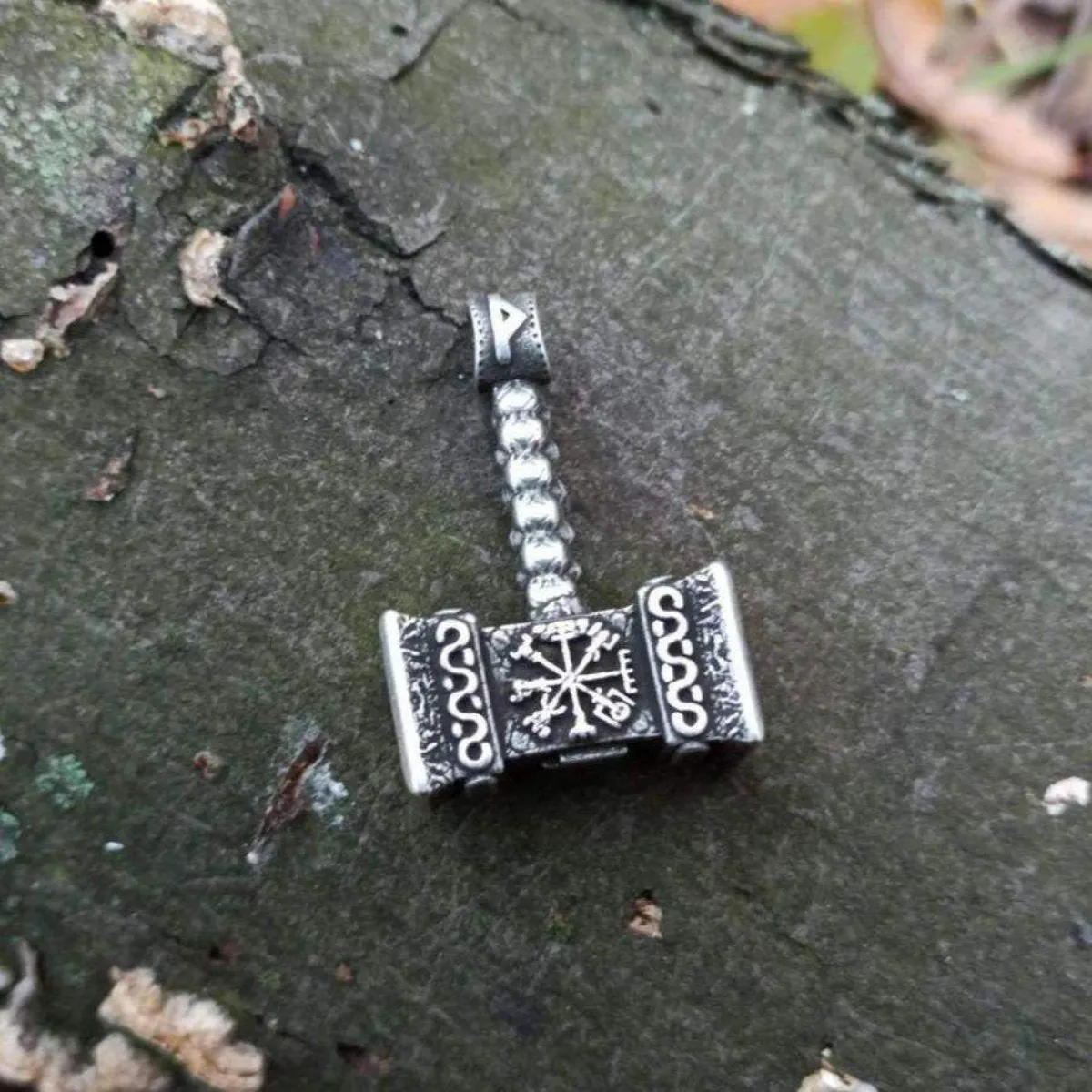 Mjolnir with runes pendant