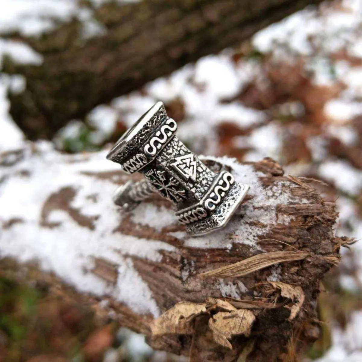 Mjolnir with runes pendant