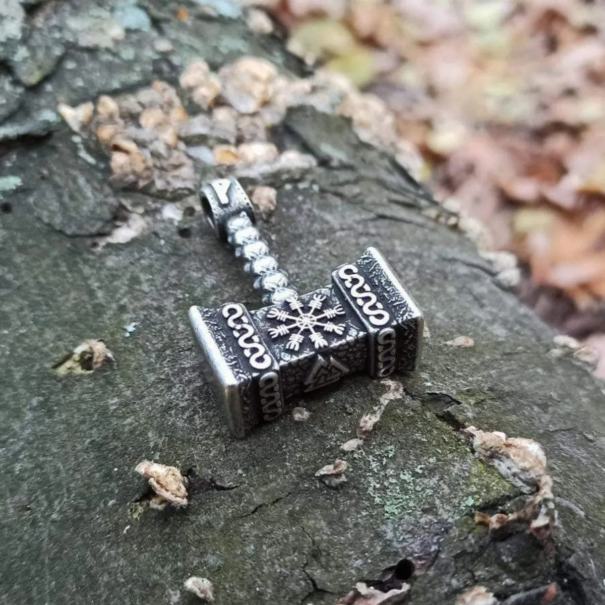 Mjolnir with runes pendant