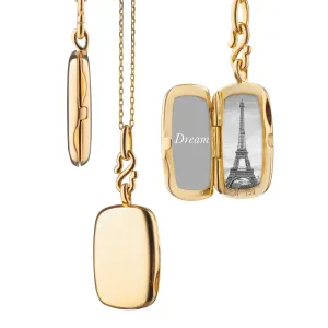 Monica Rich Kosann Slim Britt Rectangle Locket in Yellow Gold