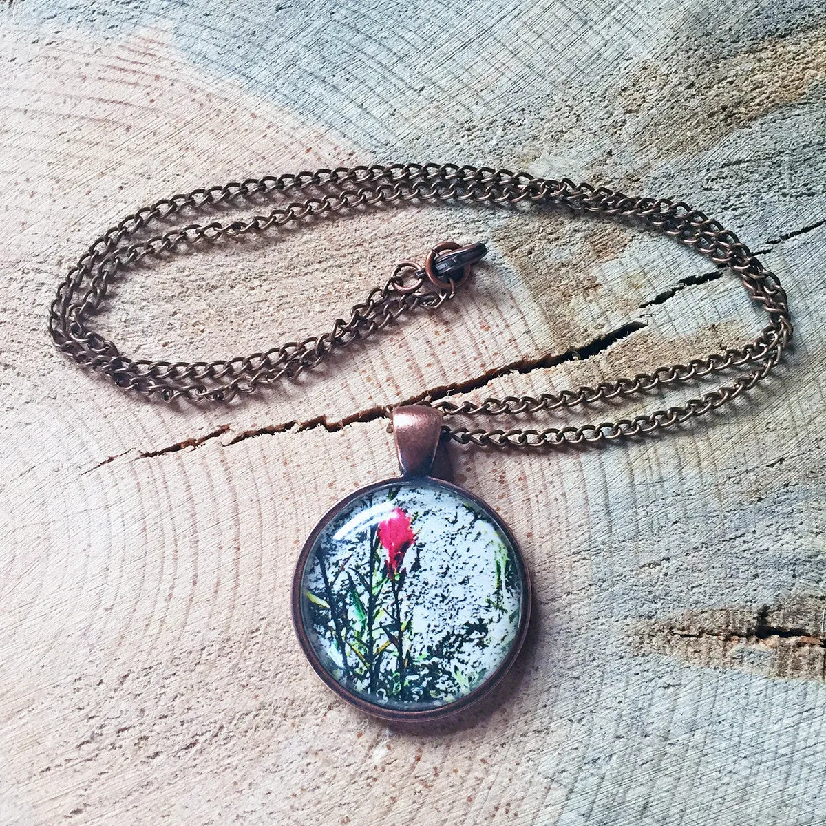 Montana Wildflower Photo Jewelry - Prairie Fire (Indian Paintbrush)