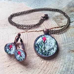 Montana Wildflower Photo Jewelry - Prairie Fire (Indian Paintbrush)