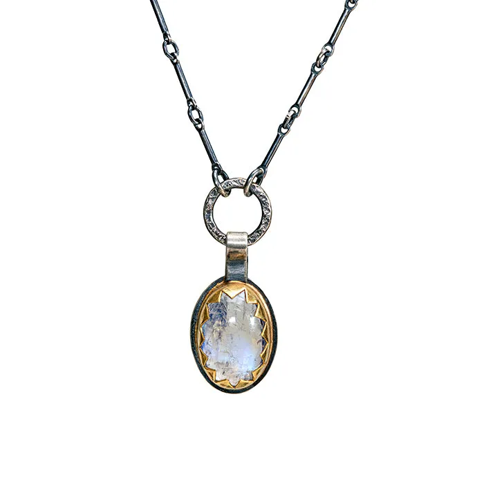 Moonstone Necklace - Sterling   22k Gold