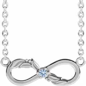 Mother's Family Birthstone Floral Petite Infinity 18" Necklace
