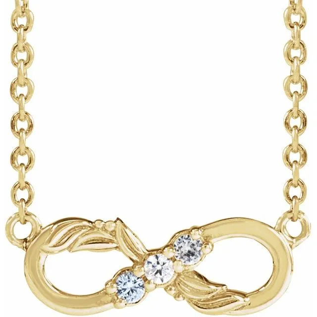 Mother's Family Birthstone Floral Petite Infinity 18" Necklace