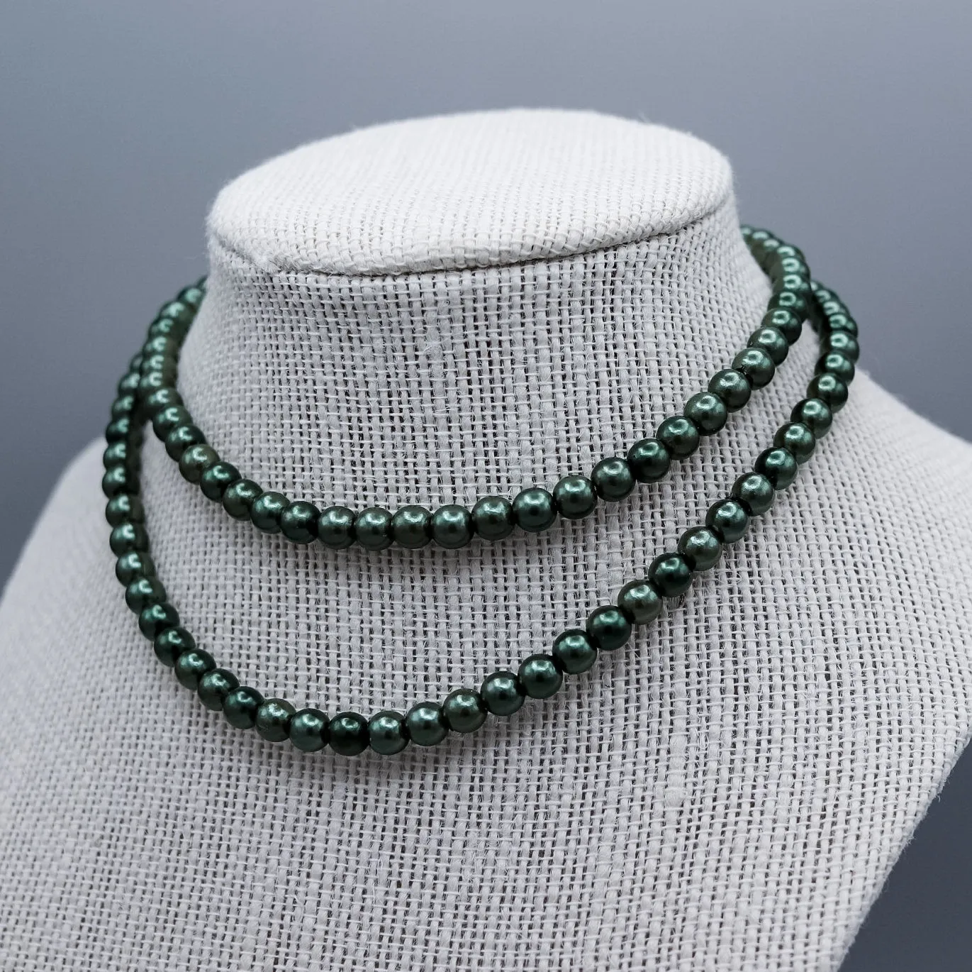 MTO | Necklace | Dainty Faux Pearl | Evergreen