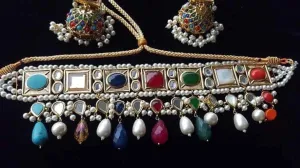 Multi Stones Kundan Jewellery Set #J4161