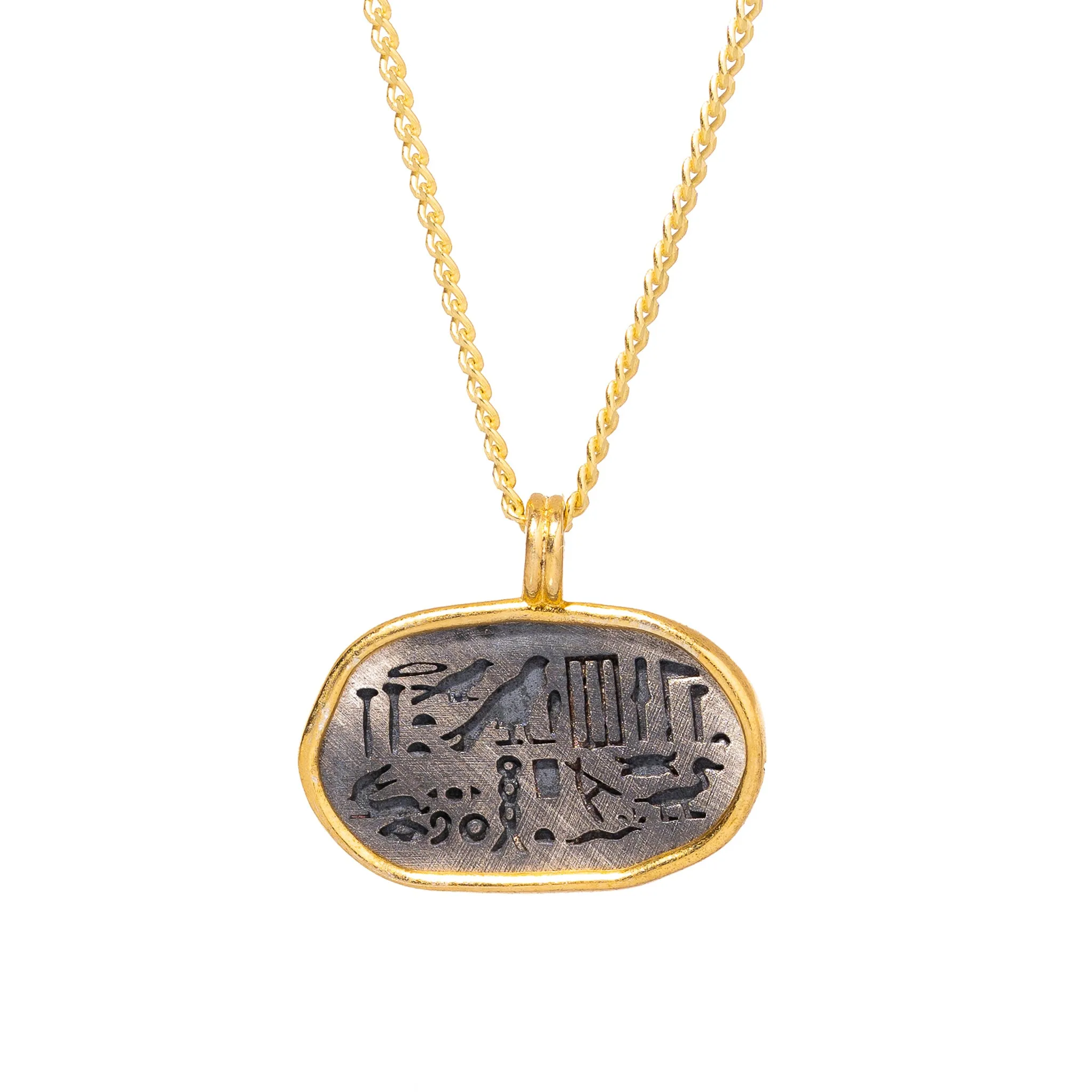 Mystic Nile Egyptian Symbol Gold Necklace