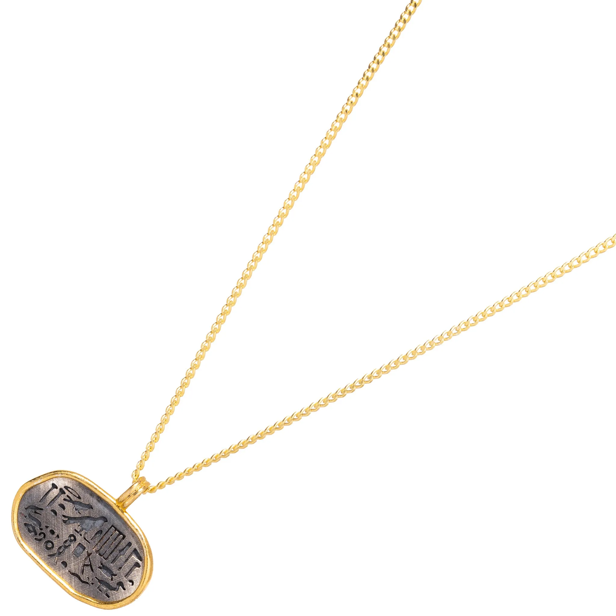 Mystic Nile Egyptian Symbol Gold Necklace