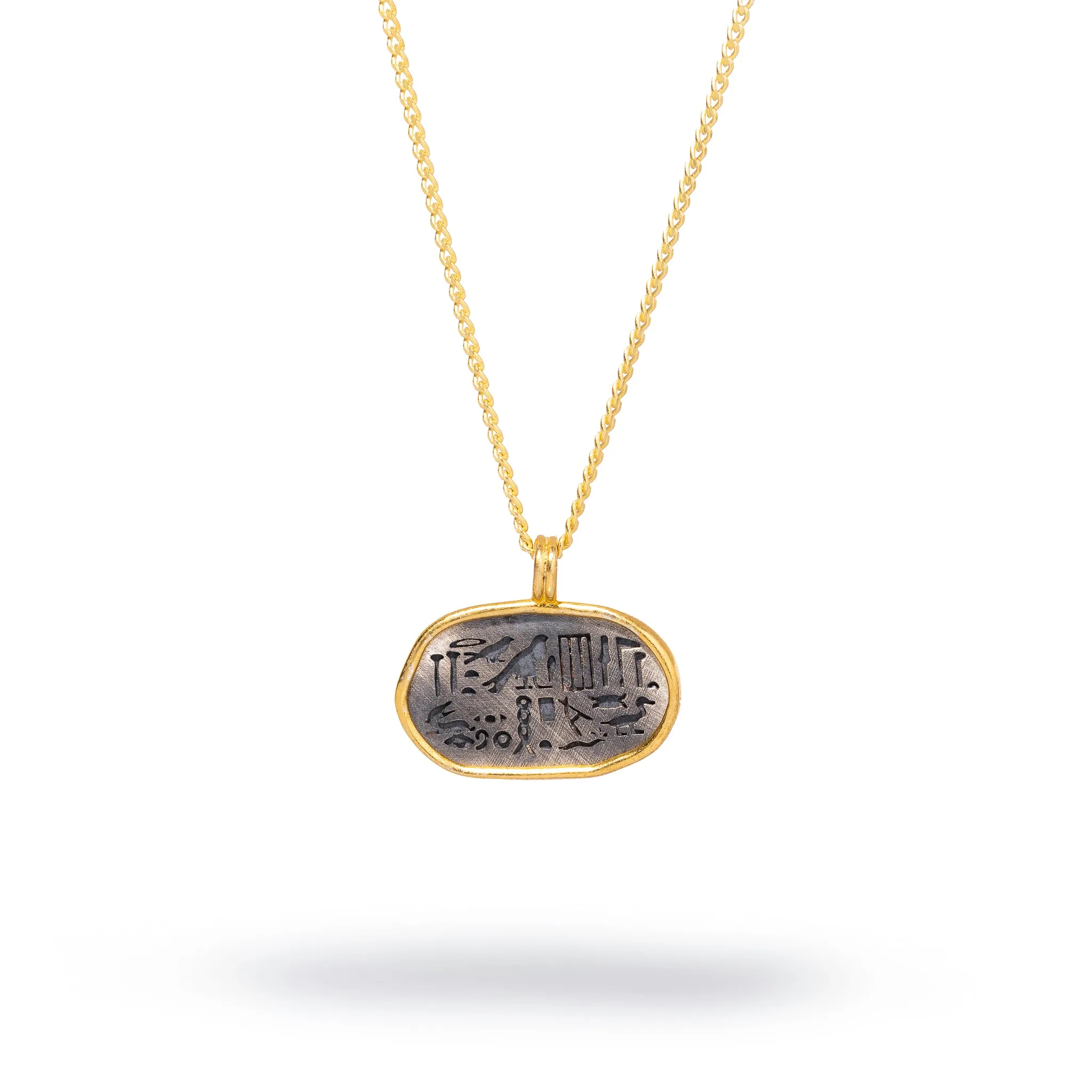 Mystic Nile Egyptian Symbol Gold Necklace