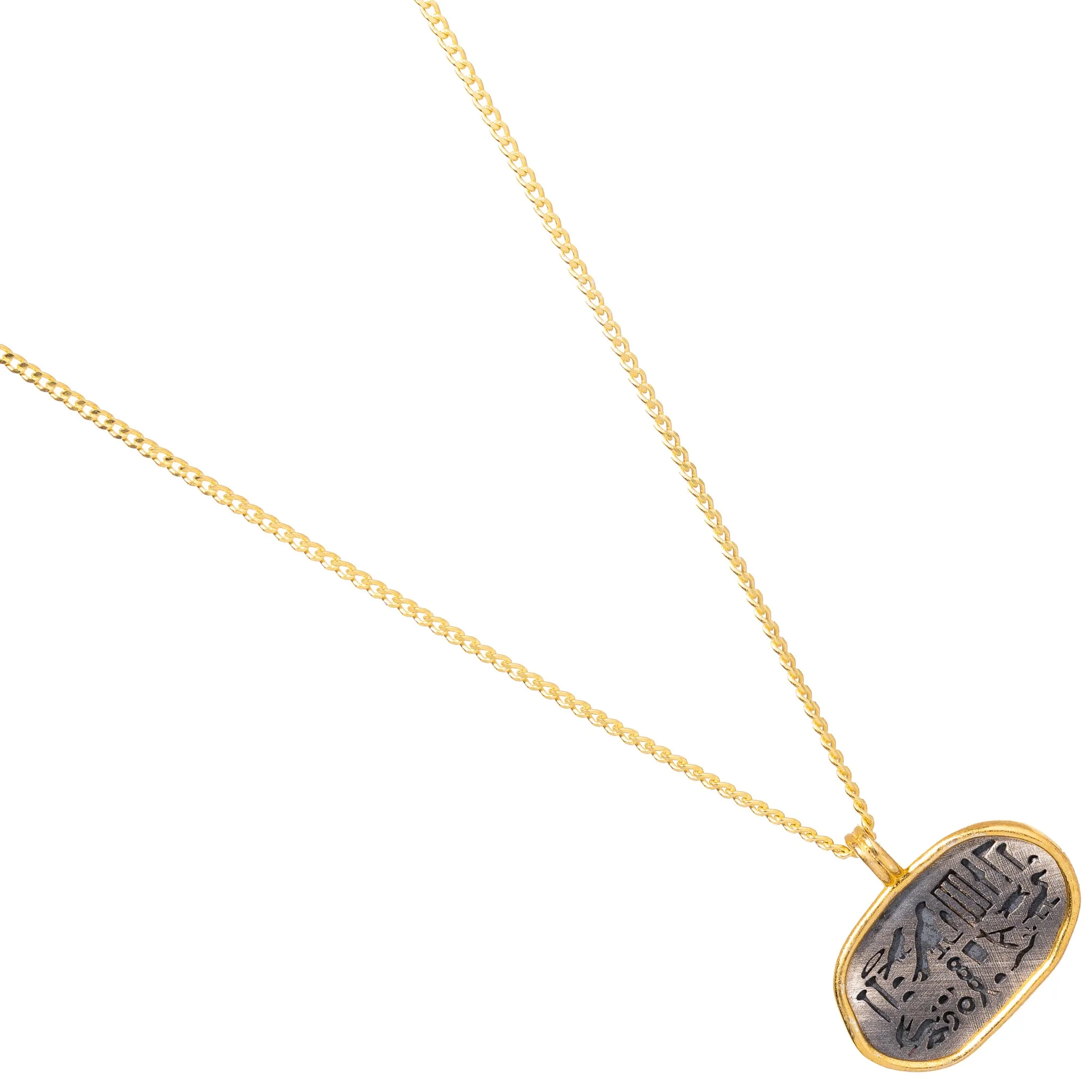 Mystic Nile Egyptian Symbol Gold Necklace