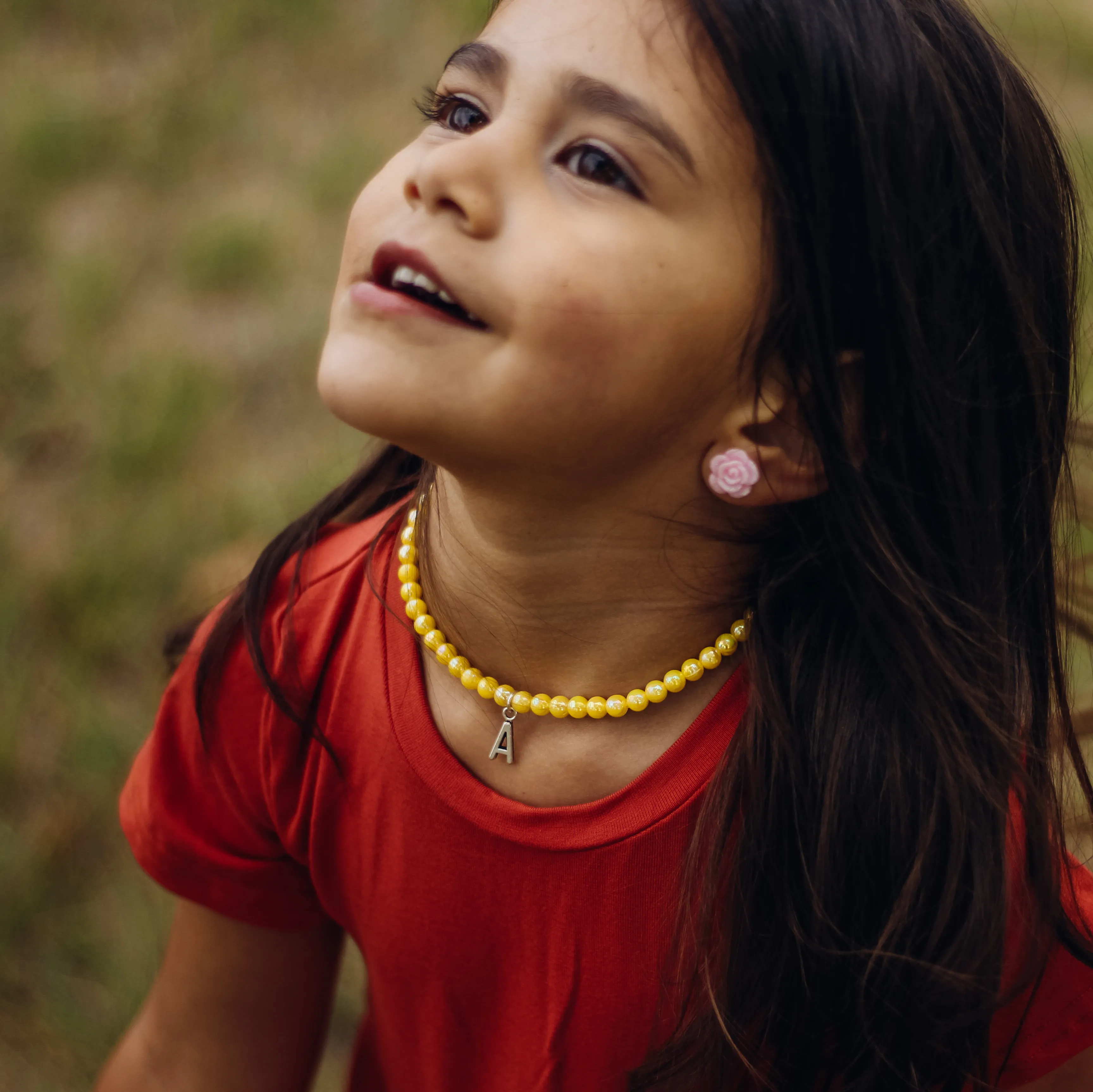 Necklace | DAINTY FAUX PEARL | Initial Charm