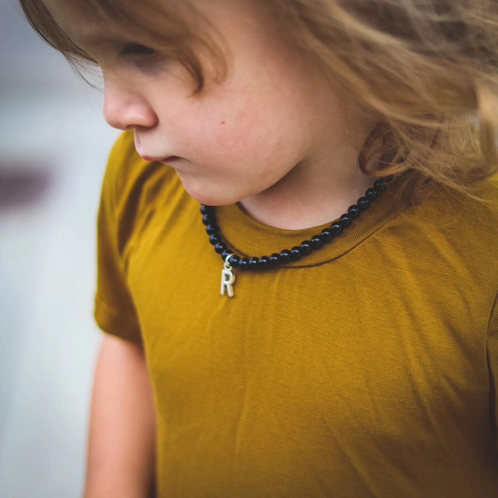 Necklace | DAINTY FAUX PEARL | Initial Charm