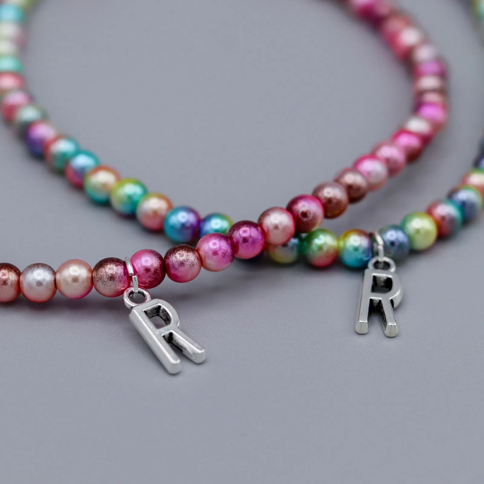 Necklace | DAINTY FAUX PEARL | Initial Charm