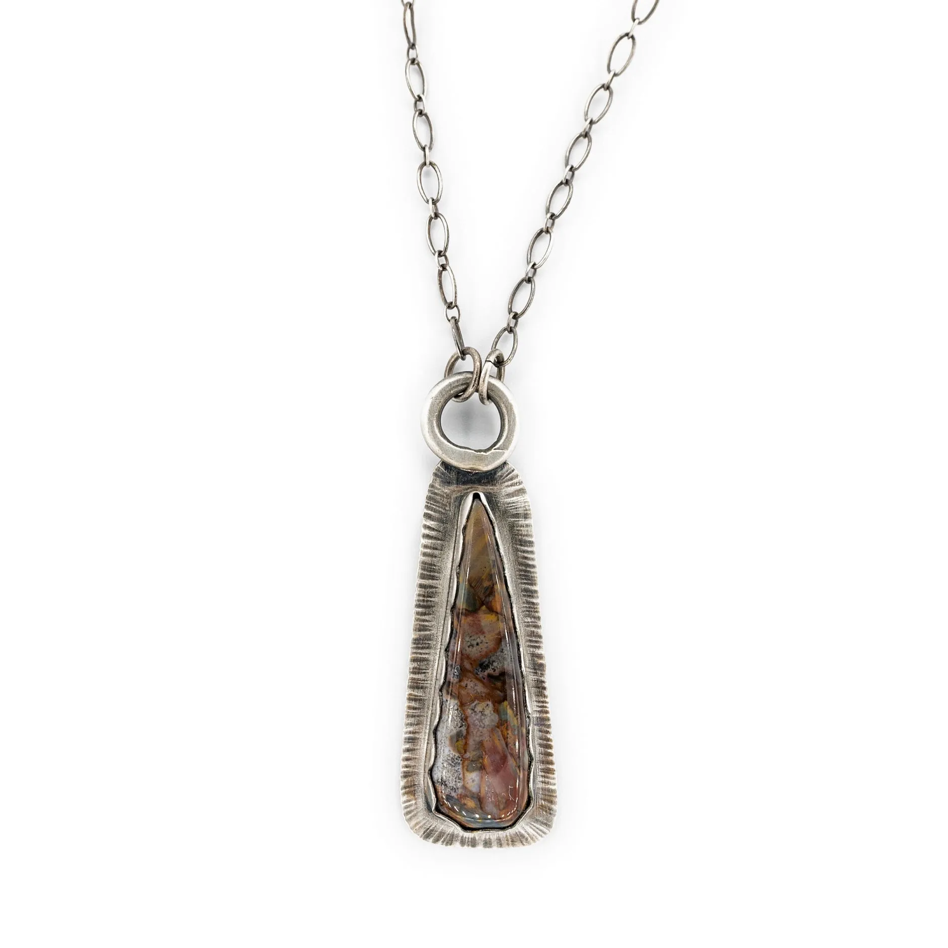 Neve - Pietersite Oxidized Silver Focus Necklace