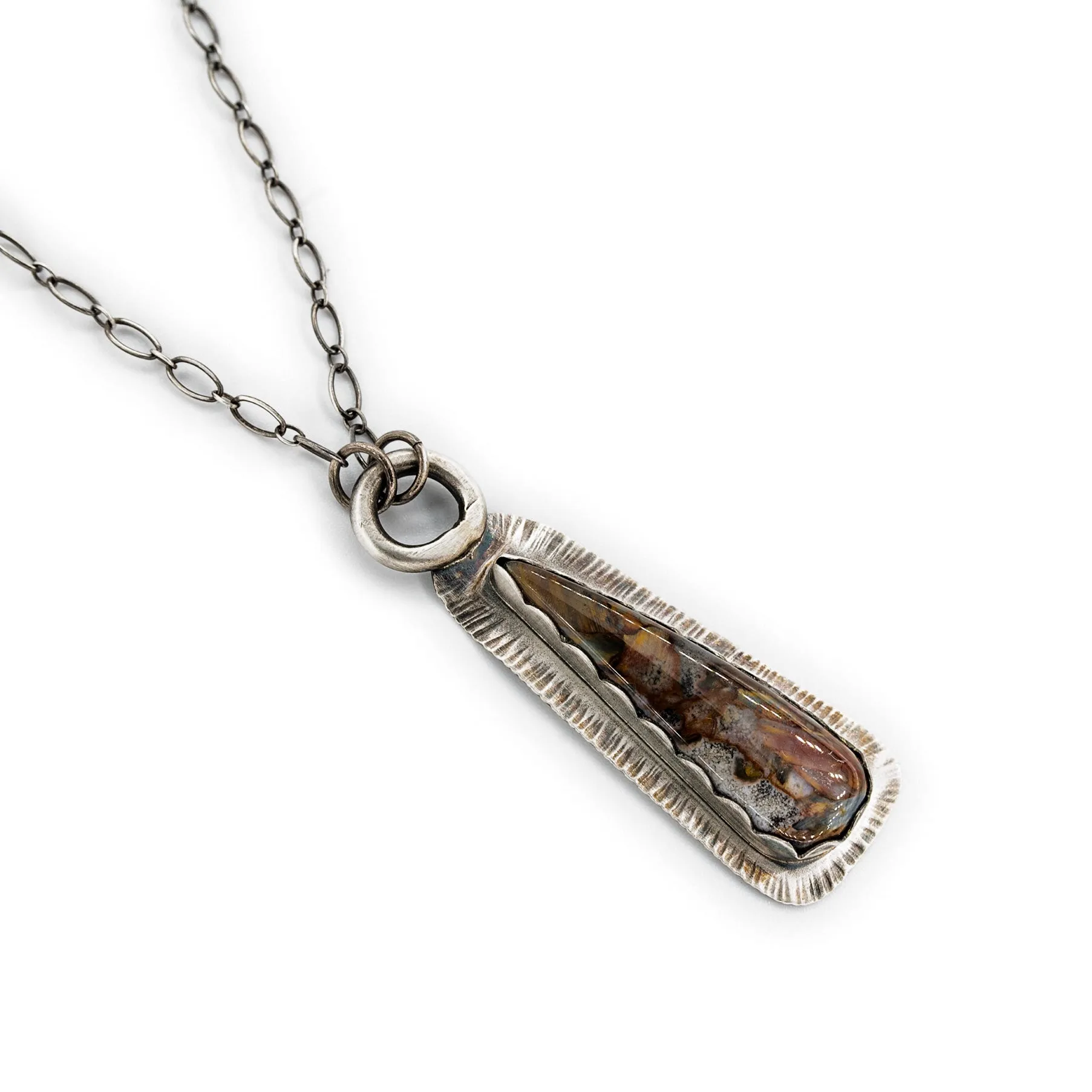 Neve - Pietersite Oxidized Silver Focus Necklace