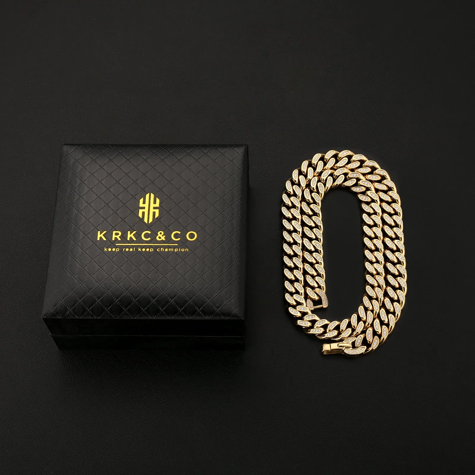 【NEW】12mm Iced Out Cuban Link Necklace KRKC
