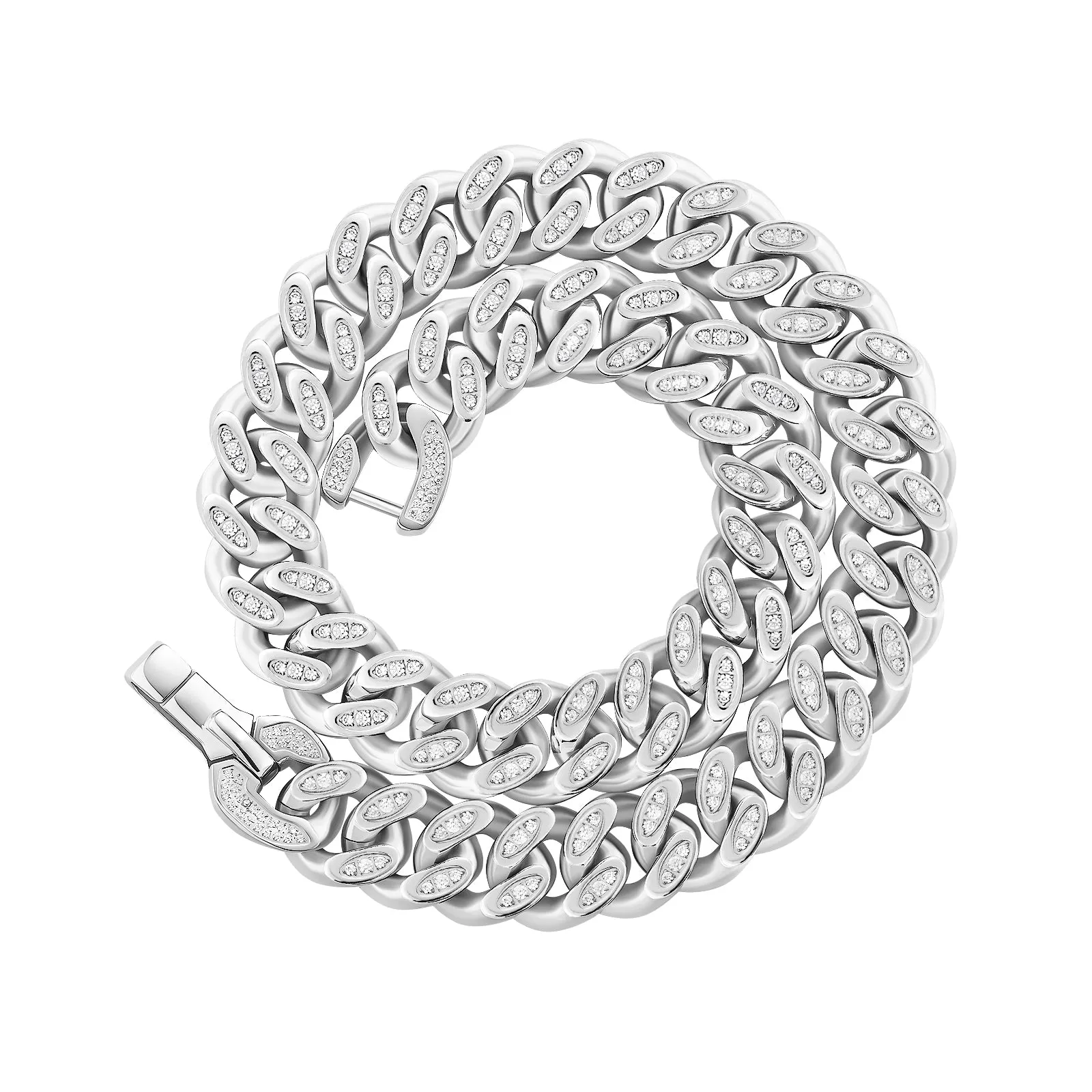 【NEW】12mm Iced Out Cuban Link Necklace KRKC