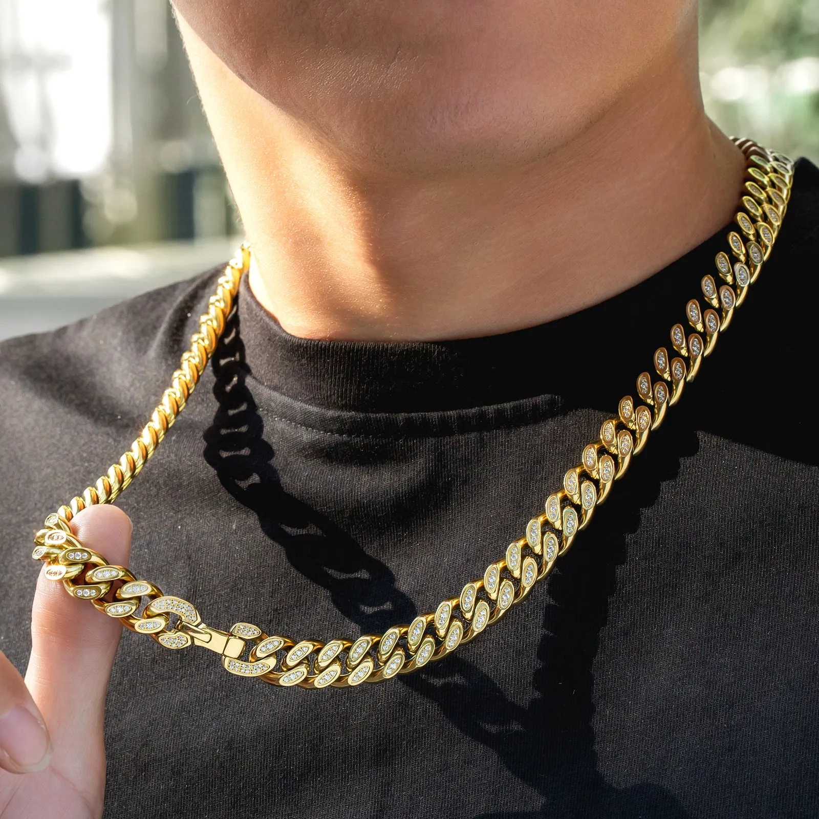 【NEW】12mm Iced Out Cuban Link Necklace KRKC