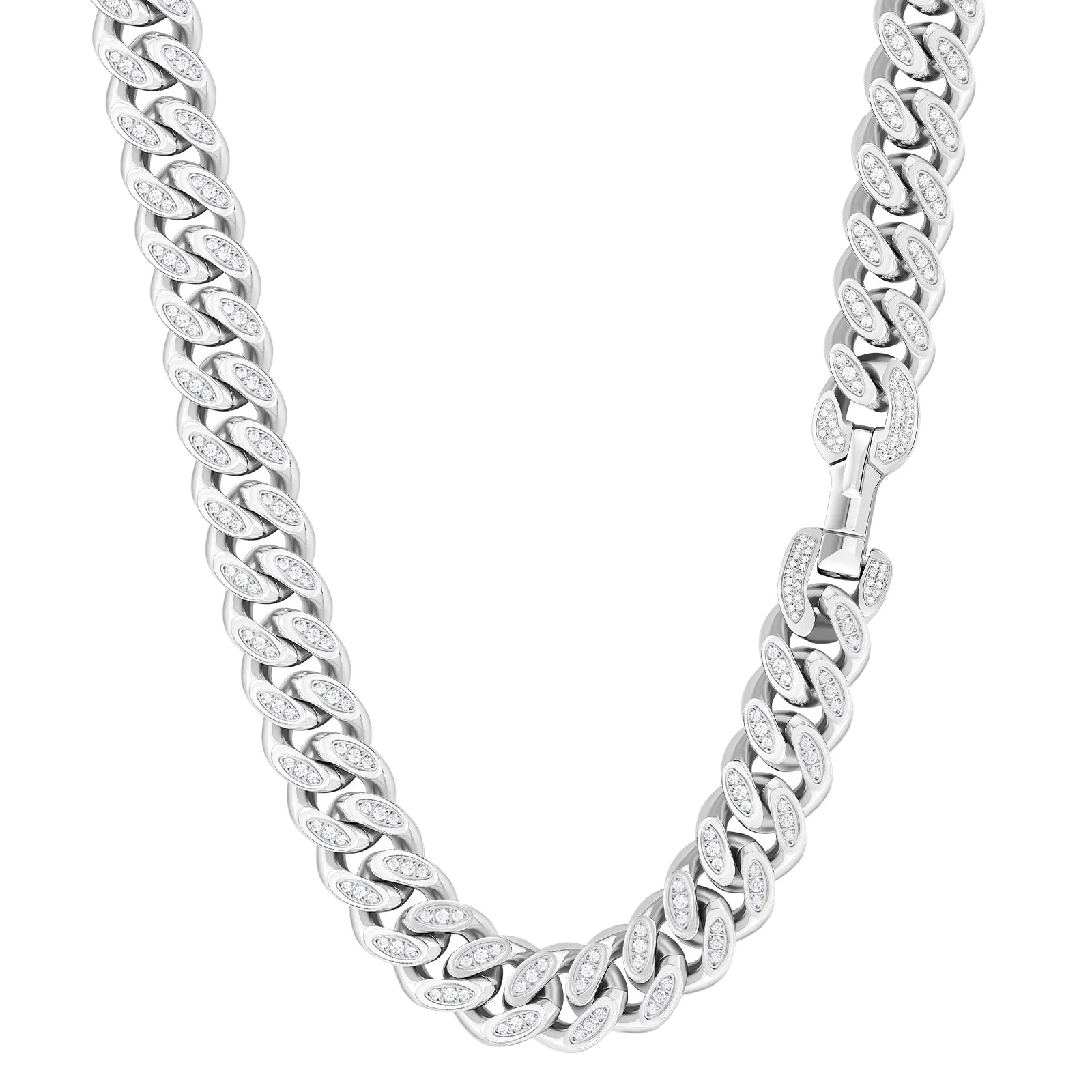【NEW】12mm Iced Out Cuban Link Necklace KRKC