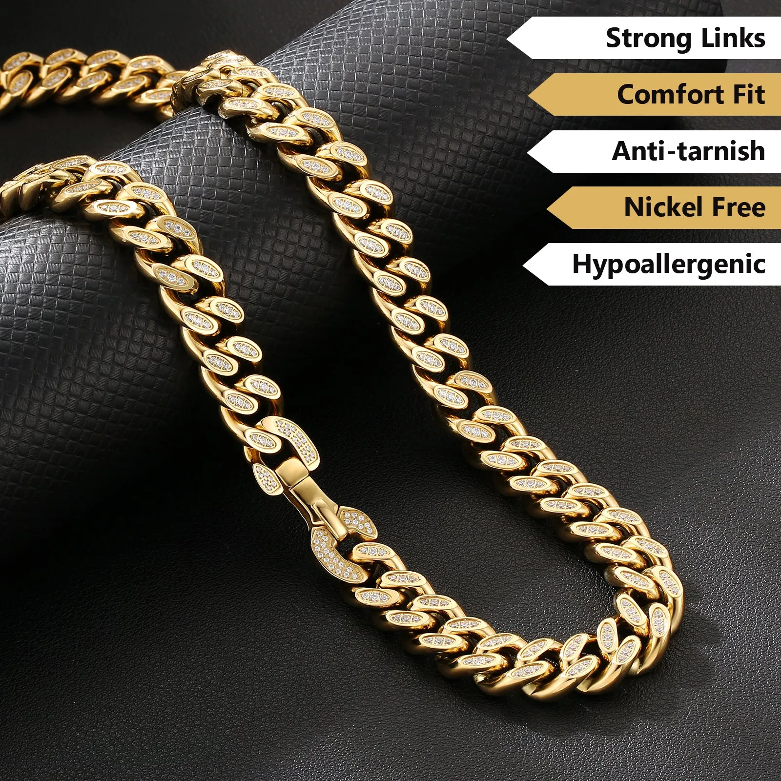 【NEW】12mm Iced Out Cuban Link Necklace KRKC