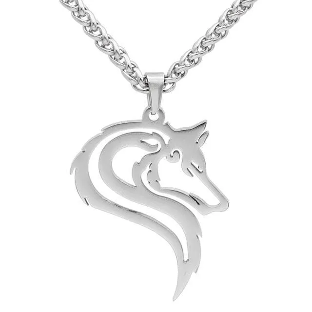 Noble Celtic Wolf  Pendant Necklace