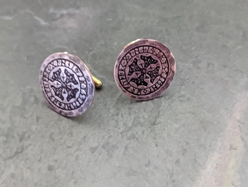 Nordish Runes on Copper Cuff Links