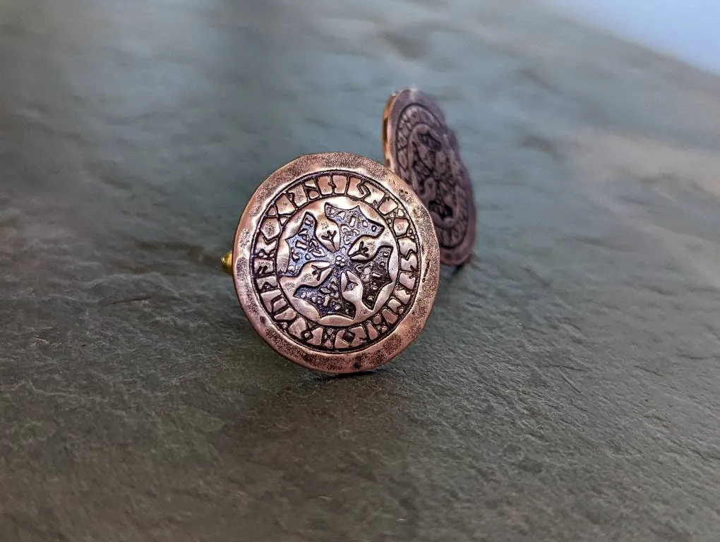 Nordish Runes on Copper Cuff Links