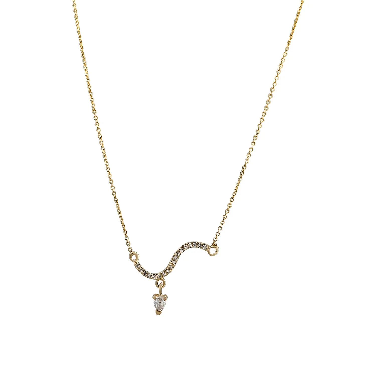 Ocean Drop Diamonds and Gold Necklace