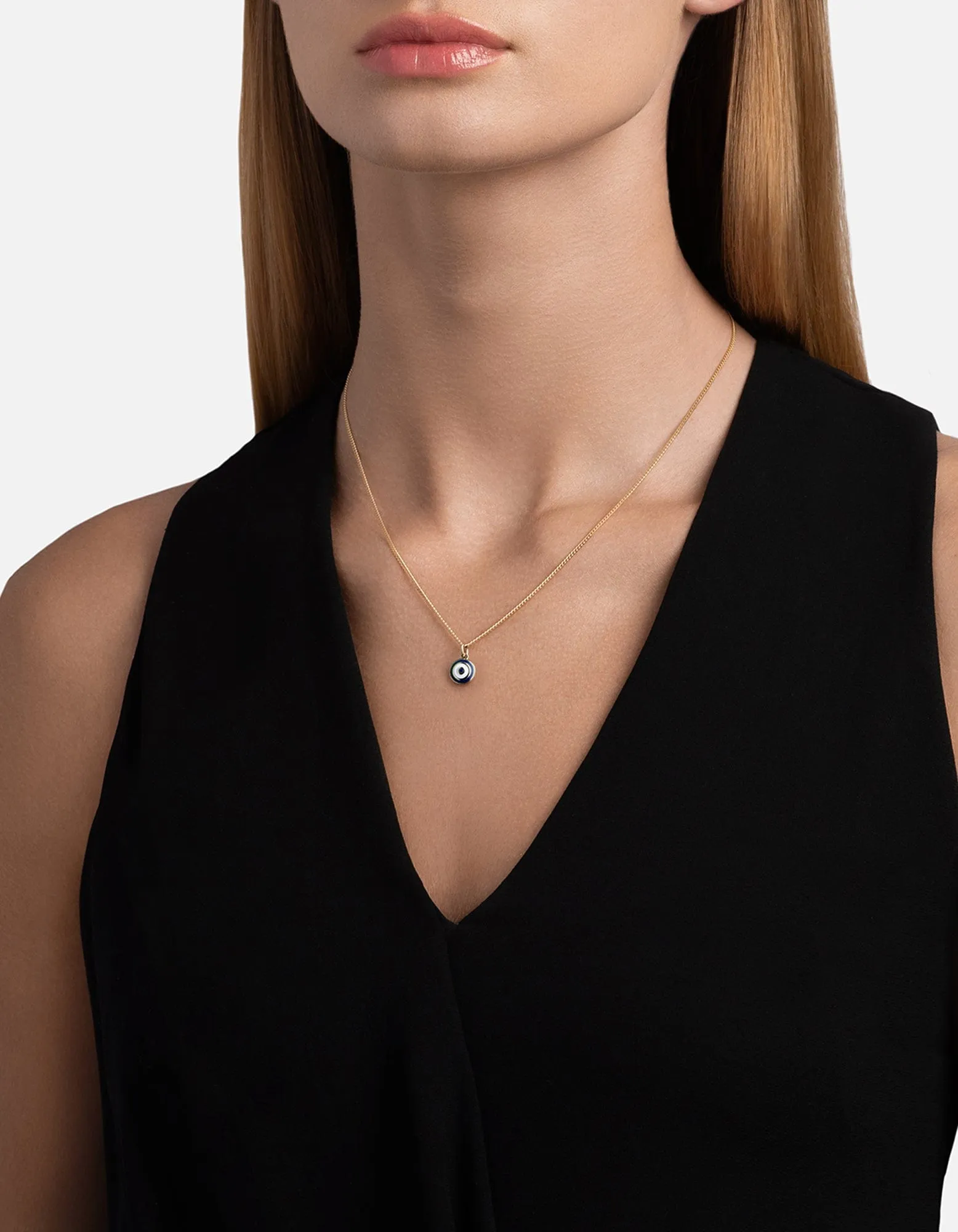 Ojos Necklace, Gold Vermeil/Black