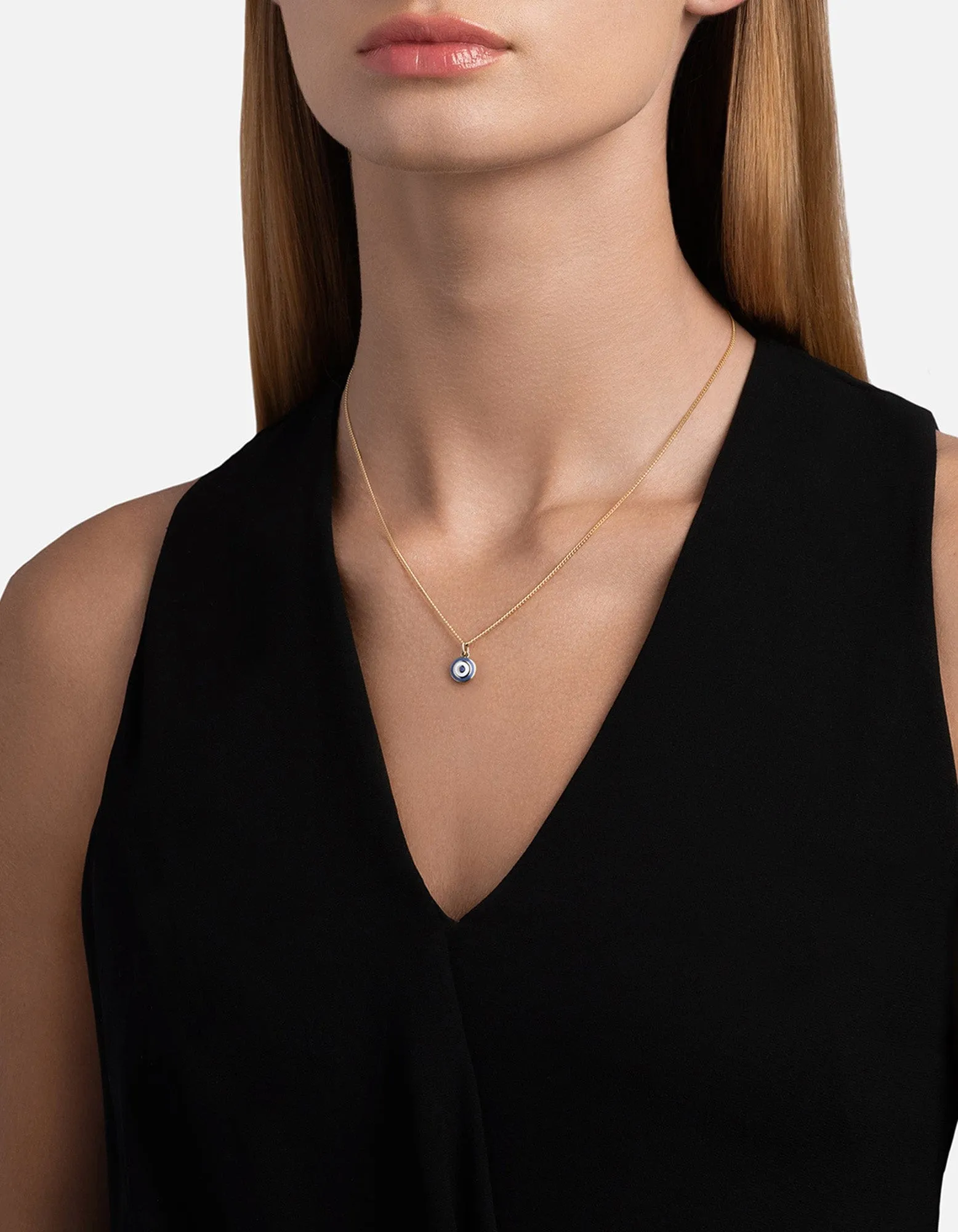 Ojos Necklace, Gold Vermeil/Black