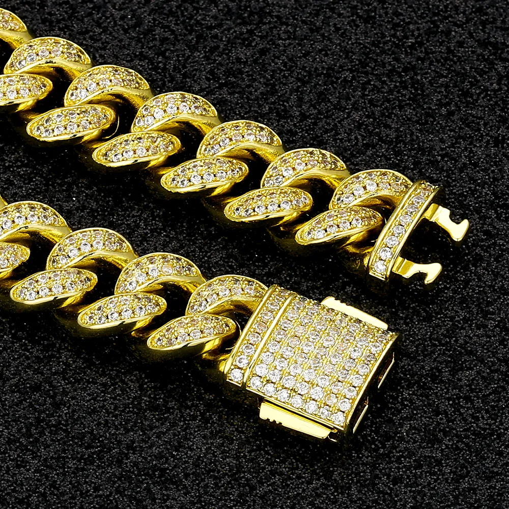 [Only 1 Left]12mm Iced Out Cuban Link Necklace in 14K Gold 50% OFF