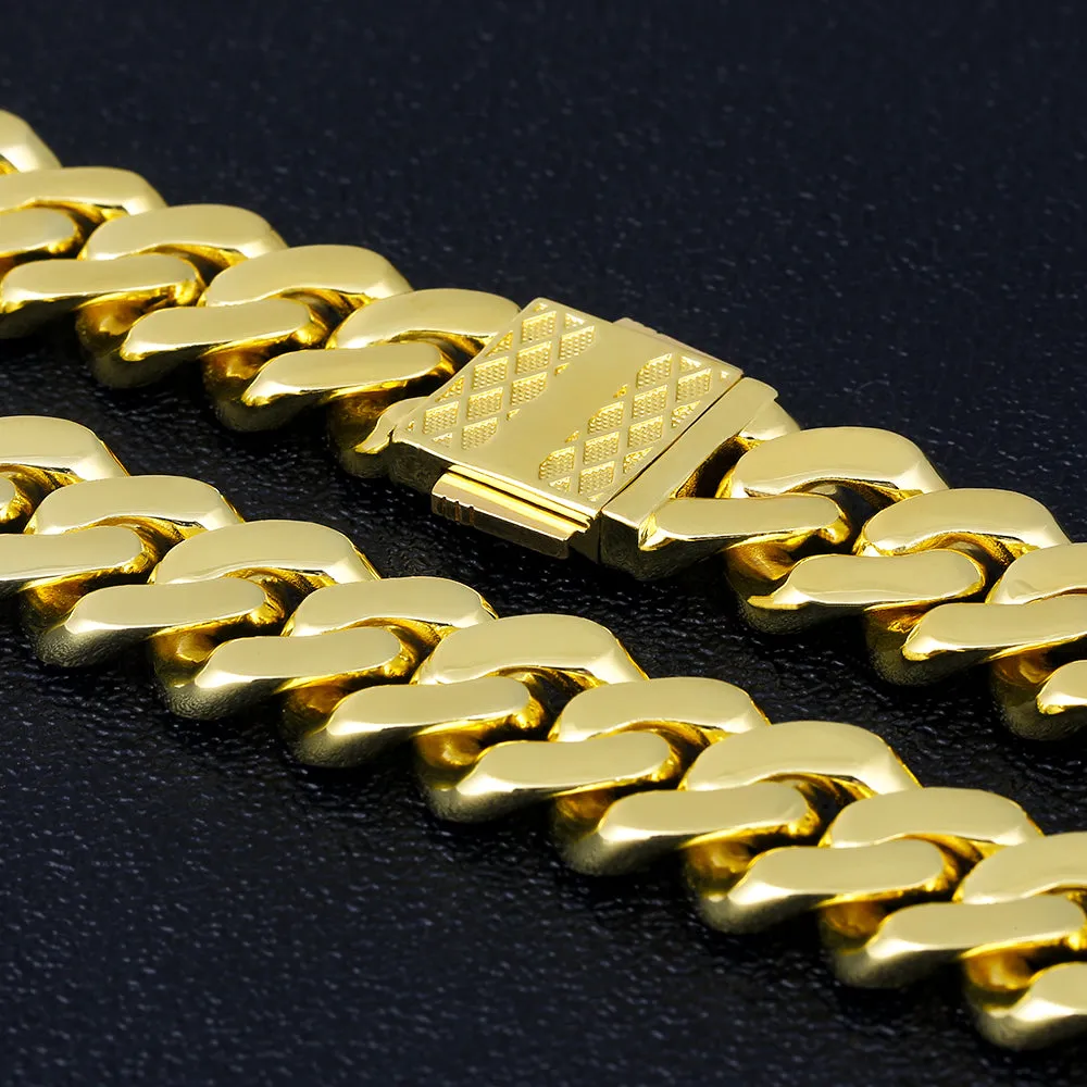 [Only 1 Left]12mm Iced Out Cuban Link Necklace in 14K Gold 50% OFF