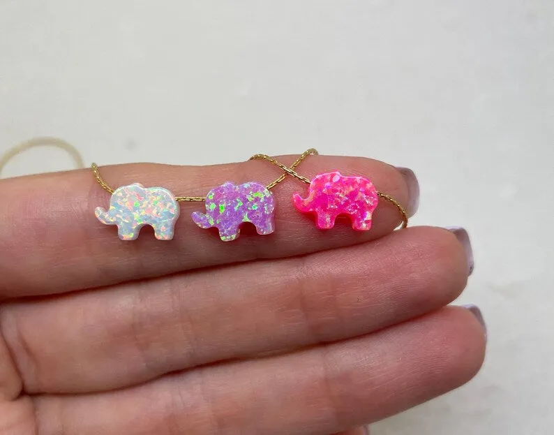 Opal Elephant Necklace – Lucky Charm