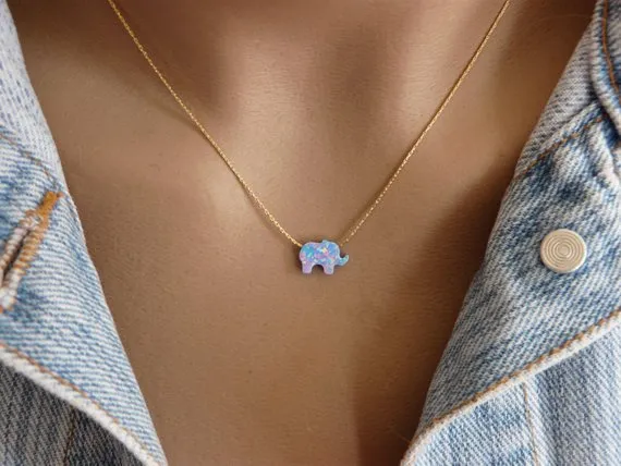 Opal Elephant Necklace – Lucky Charm
