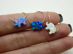 Opal Elephant Necklace – Lucky Charm