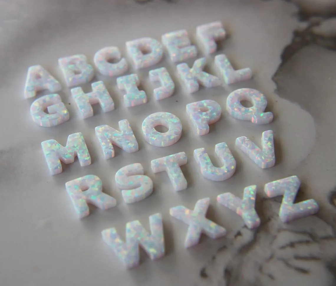 Opal Initial Necklace A-Z – Custom Letter