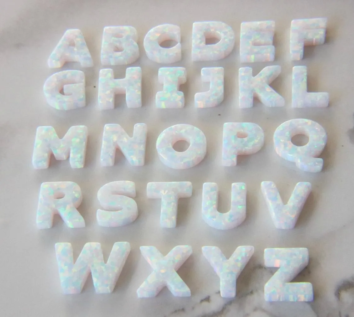 Opal Initial Necklace A-Z