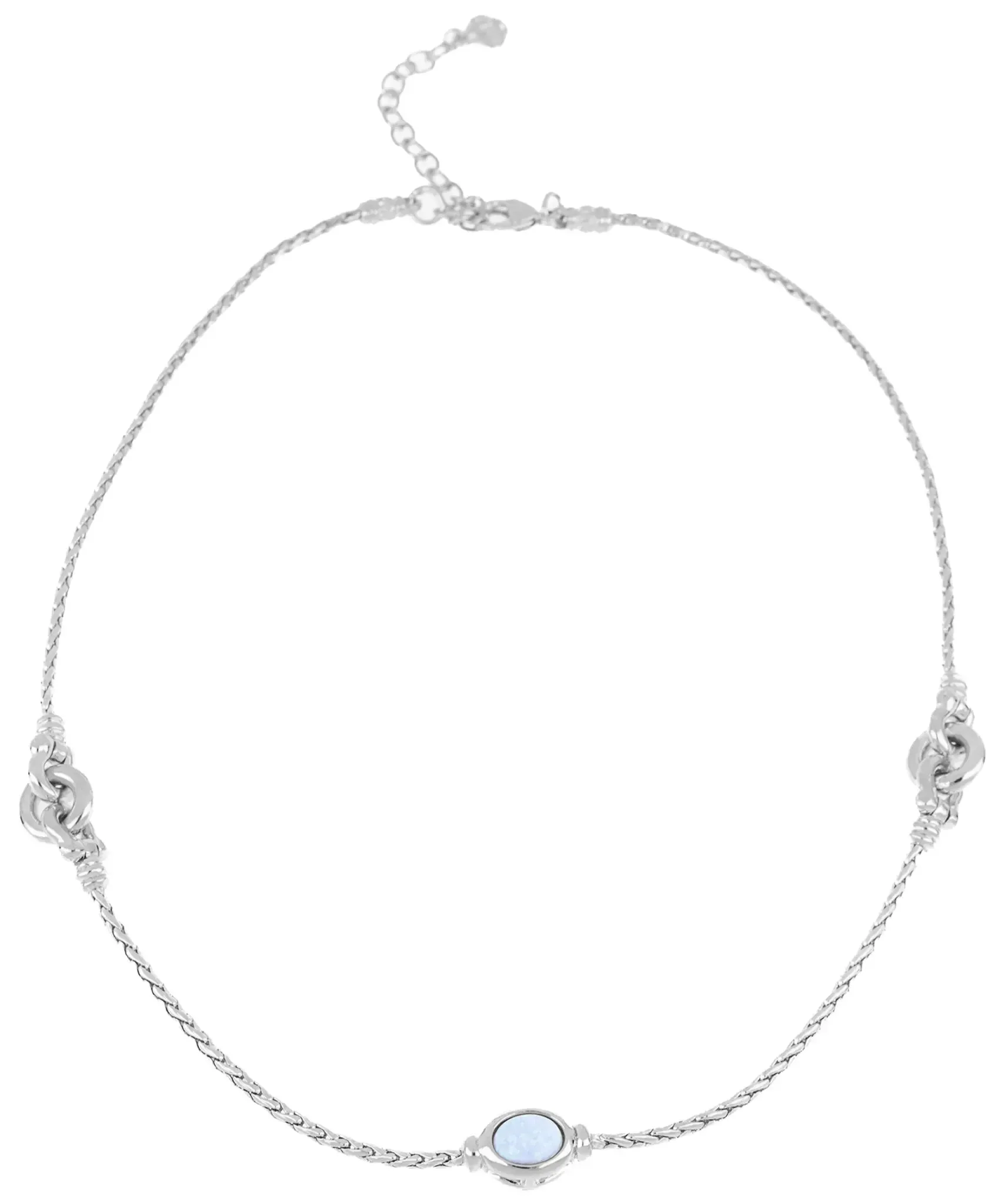 Opalas do Mar Collection - Blue Opal Three Station Gold 16-18” Necklace
