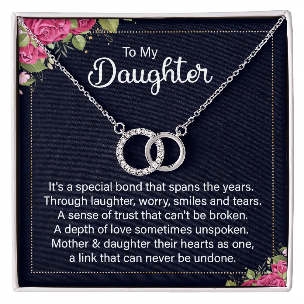Our hearts as one-Perfect Pair Circle Necklace for Daughter, From Mom
