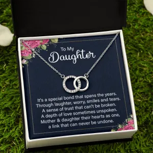 Our hearts as one-Perfect Pair Circle Necklace for Daughter, From Mom