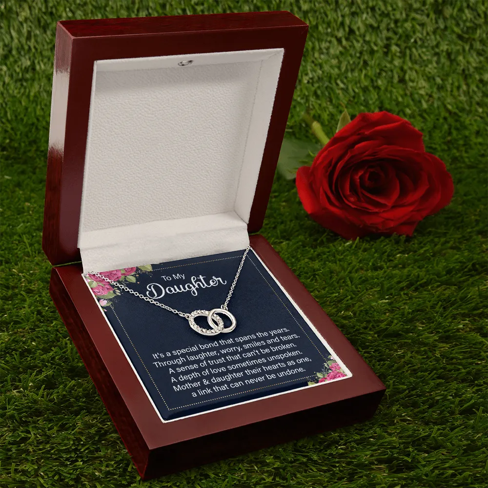 Our hearts as one-Perfect Pair Circle Necklace for Daughter, From Mom