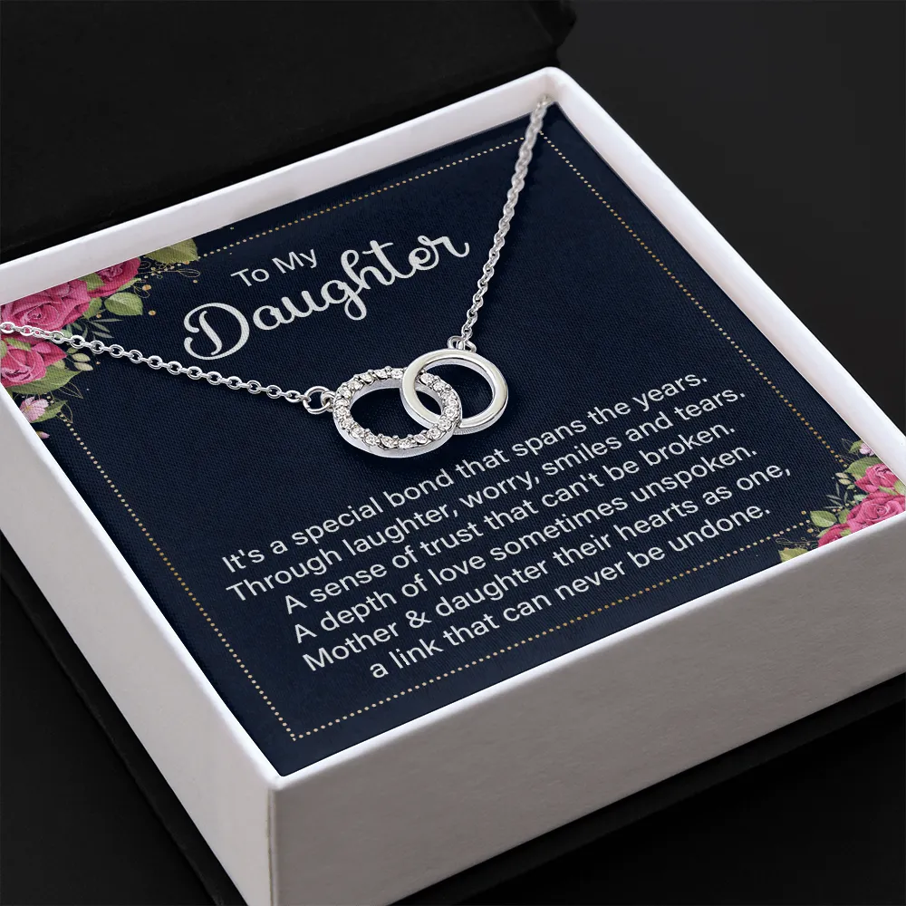 Our hearts as one-Perfect Pair Circle Necklace for Daughter, From Mom