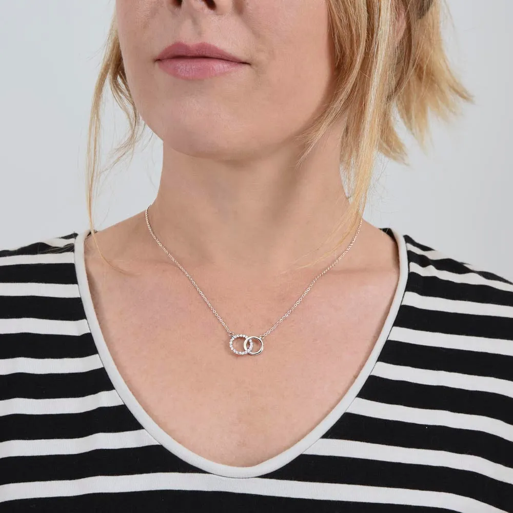 Our hearts as one-Perfect Pair Circle Necklace for Daughter, From Mom