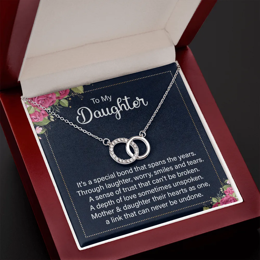 Our hearts as one-Perfect Pair Circle Necklace for Daughter, From Mom