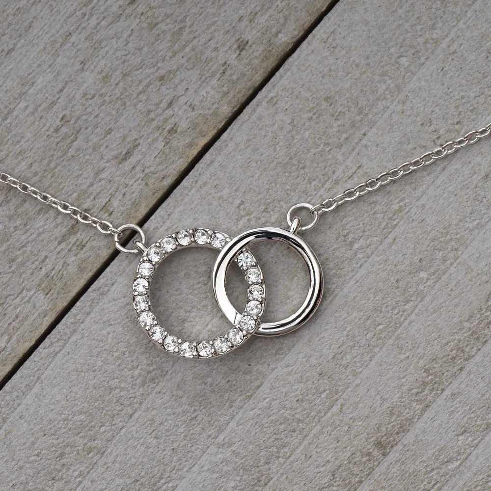 Our hearts as one-Perfect Pair Circle Necklace for Daughter, From Mom