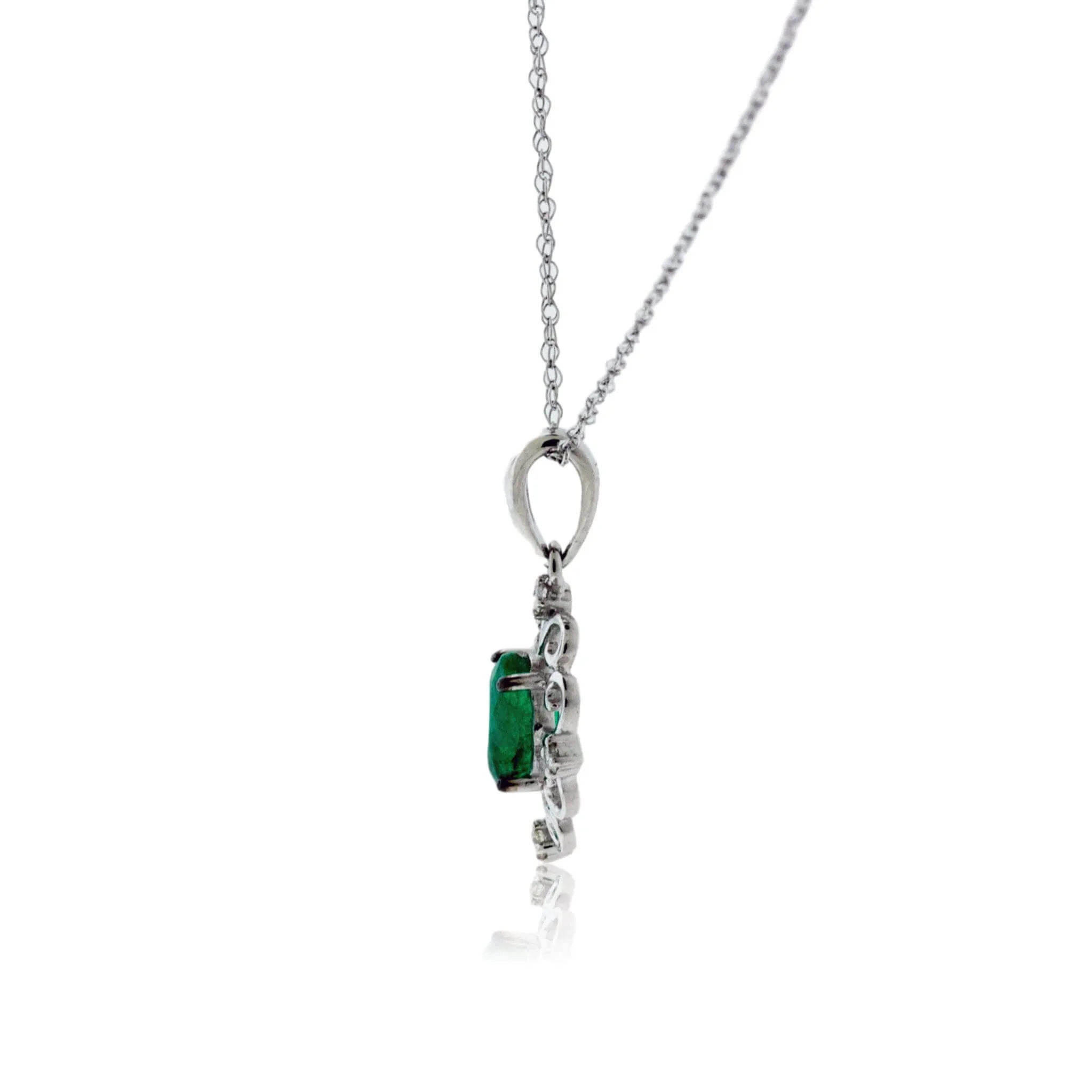 Oval Emerald Pendant with Filigree