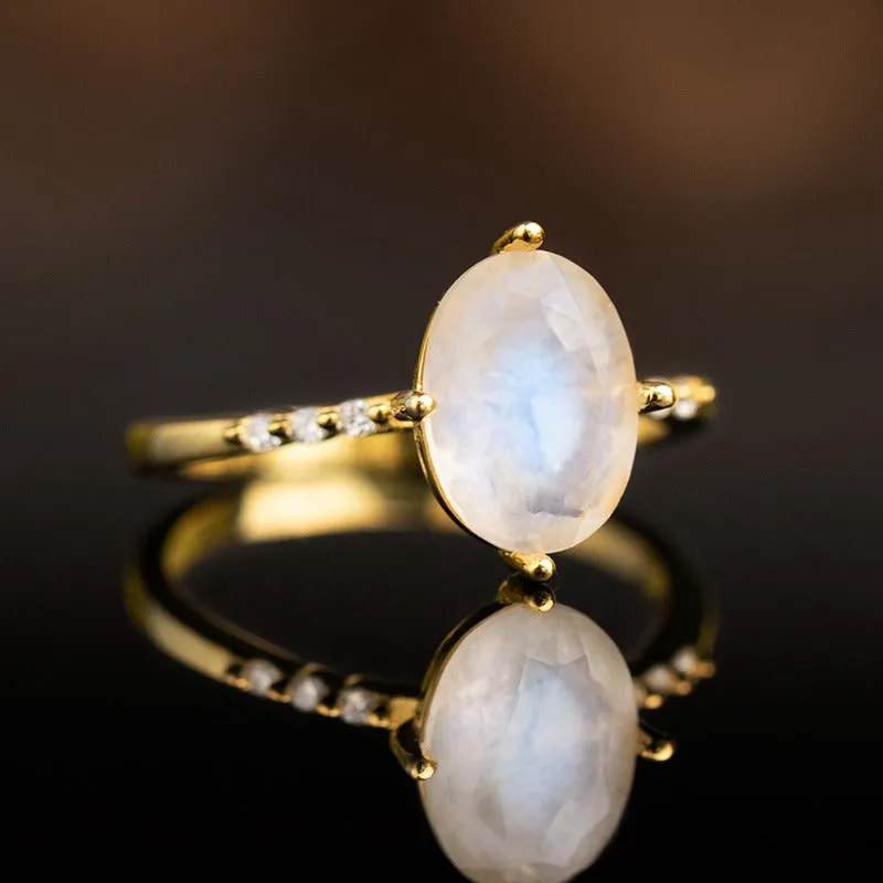 Oval Moonstone Ring