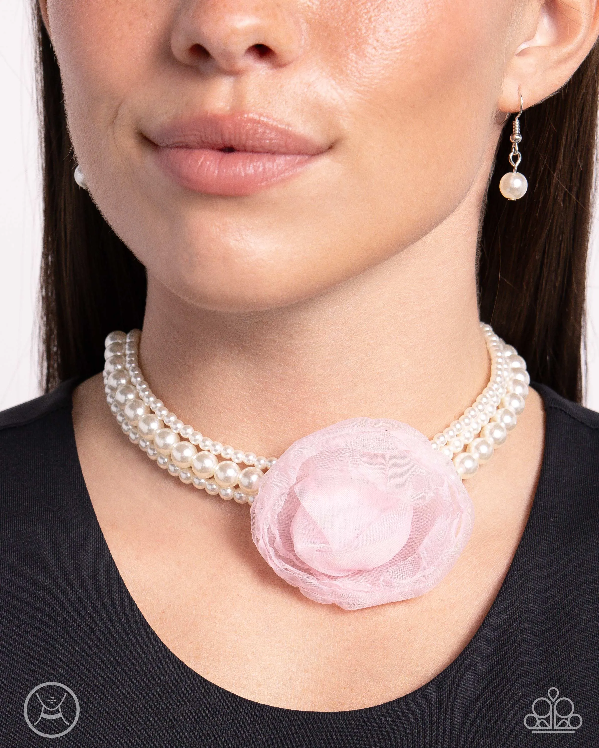 Paparazzi Radiant Rosette Necklace Pink & Feminine Mystique Bracelet Pink