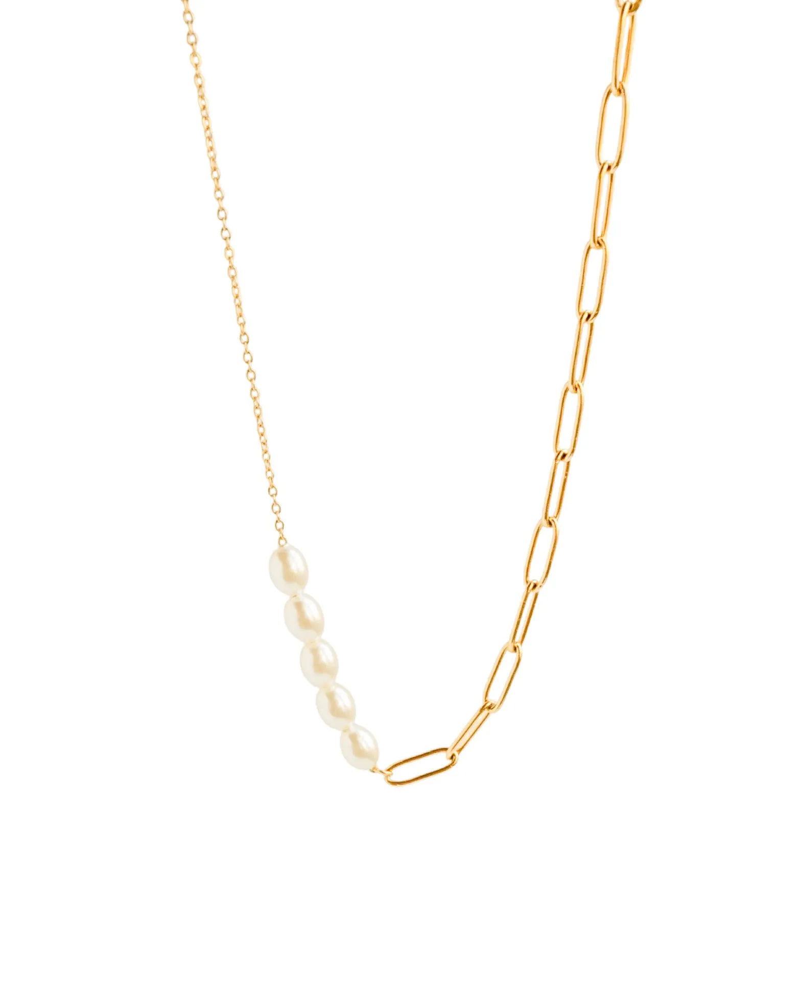 Paperclip Chain & Pearl Necklace
